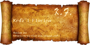 Král Florina névjegykártya
